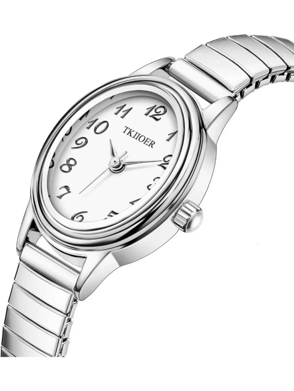 Chic Small Gold Women's Watch, Easy Read Dial, Oval Case, Waterproof, Stainless